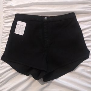 NWT American Apparel Easy Hot Shorts black denim size medium